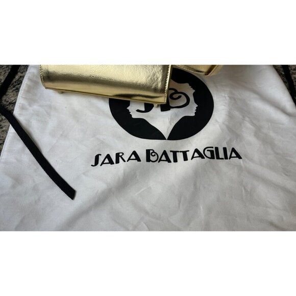 SARA BATTAGLIA GOLD PLISSE MINI KELLY BAG - Picture 11 of 11